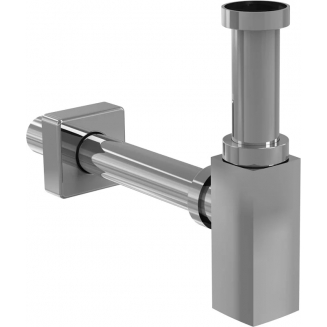 Сифон для раковины  ALCA PLAST Ø32 DESIGN, цельнометаллический квадратный A401