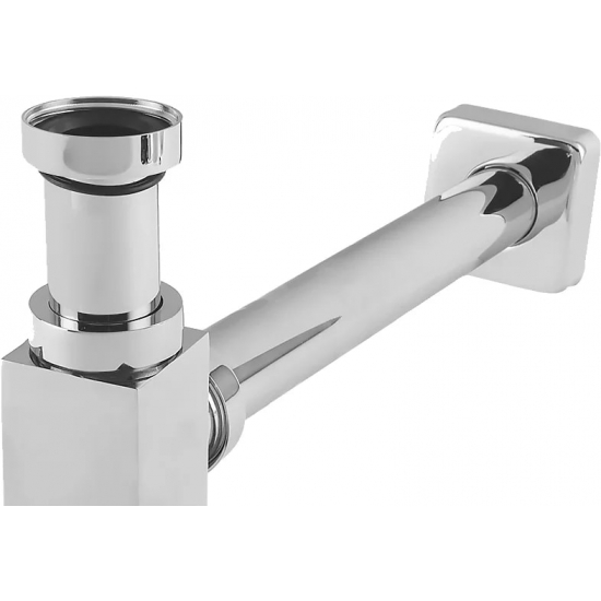 Сифон для раковины  ALCA PLAST Ø32 DESIGN, цельнометаллический квадратный A401