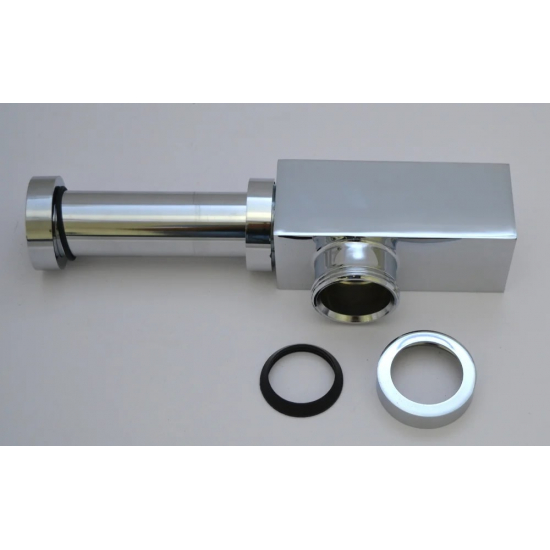 Сифон для раковины  ALCA PLAST Ø32 DESIGN, цельнометаллический квадратный A401