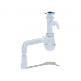 Сифон для раковины АНИ ПЛАСТ 1 1/2"*40 АНИ Грот с носиком с гофрой 40*40/50 A1015