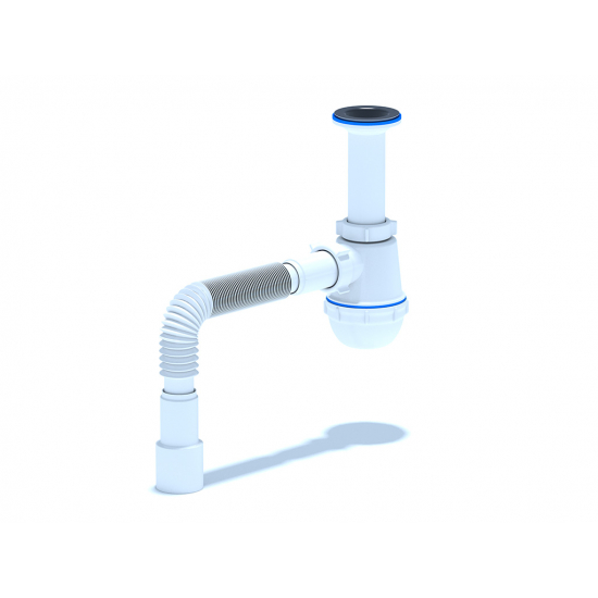 Сифон для раковины АНИ ПЛАСТ 1 1/2"*40 АНИ с гофрой 40*40/50 A0515