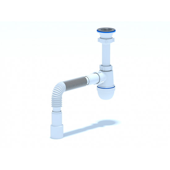 Сифон для раковины АНИ ПЛАСТ 1 1/2"*40 АНИ с гофрой 40*40/50 С0115