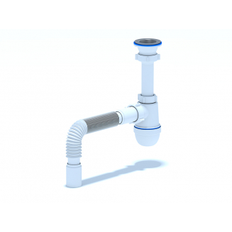 Сифон для раковины АНИ ПЛАСТ 1 1/2"*40 АНИ с гофрой 40*40 C0105