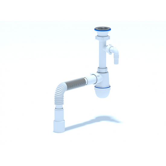 Сифон для раковины АНИ ПЛАСТ 1 1/2"*40 АНИ с носиком с гофрой 40*40/50 C0315