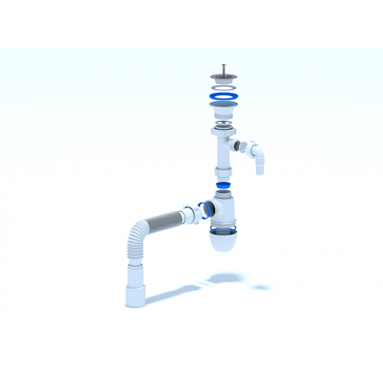 Сифон для раковины АНИ ПЛАСТ 1 1/2"*40 АНИ с носиком с гофрой 40*40/50 C0315
