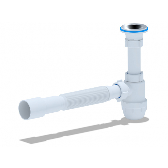 Сифон для раковины АНИ ПЛАСТ 1 1/4"*32 АНИ Юнг с гофрой 32*32/40 BM1015