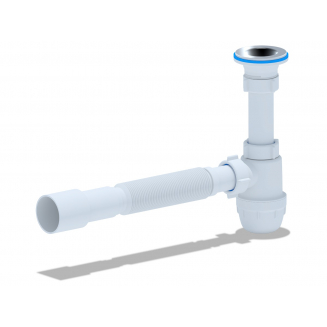 Сифон для раковины АНИ ПЛАСТ 1 1/4"*32 АНИ Юнг с гофрой 32*40/50 BM1016