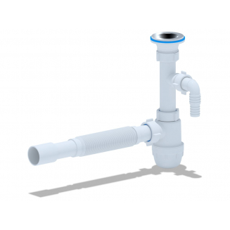 Сифон для раковины АНИ ПЛАСТ 1 1/4"*32 АНИ Юнг с носиком с гофрой 32*32/40 BM1315