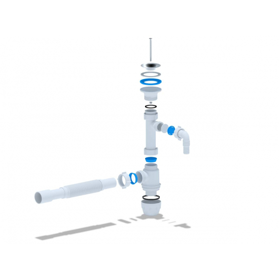 Сифон для раковины АНИ ПЛАСТ 1 1/4"*32 АНИ Юнг с носиком с гофрой 32*32/40 BM1315