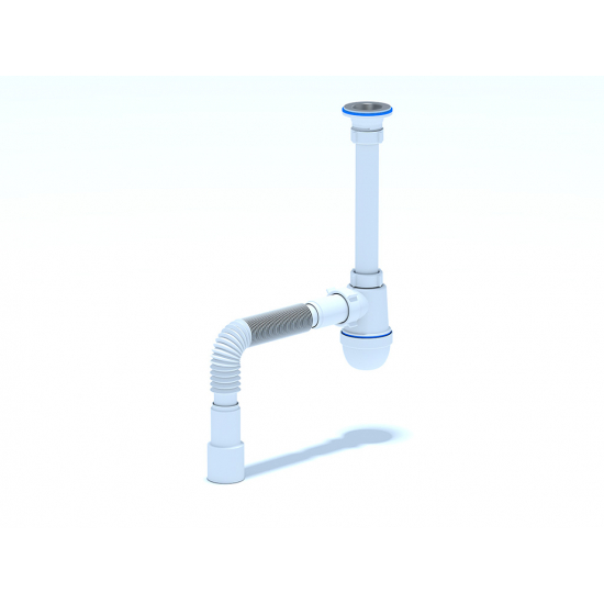 Сифон для раковины АНИ ПЛАСТ 1 1/4"*40 АНИ с гофрой 40*40/50 C1015