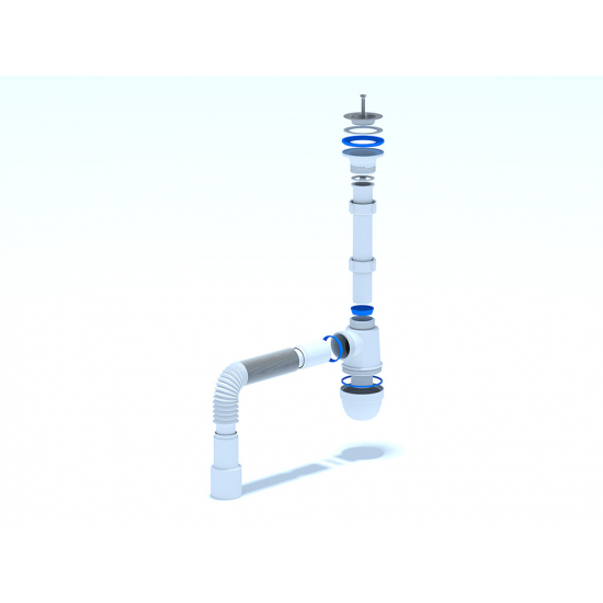 Сифон для раковины АНИ ПЛАСТ 1 1/4"*40 АНИ с гофрой 40*40/50 C1015