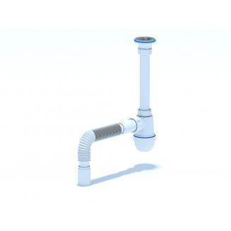 Сифон для раковины АНИ ПЛАСТ 1 1/4"*40 АНИ с гофрой 40*40 С1005