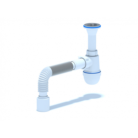 Сифон для раковины АНИ ПЛАСТ 1 1/4"*40 АНИ с литым выпуском, с гофрой 40*50 C2010