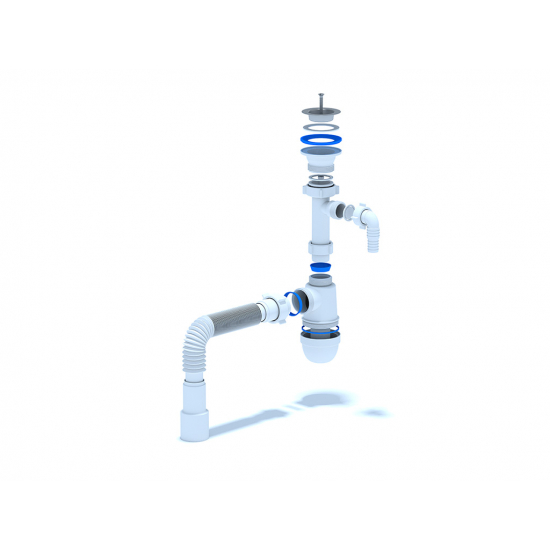 Сифон для раковины АНИ ПЛАСТ 1 1/4"*40 АНИ с носиком с гофрой 40*40/50 C1315