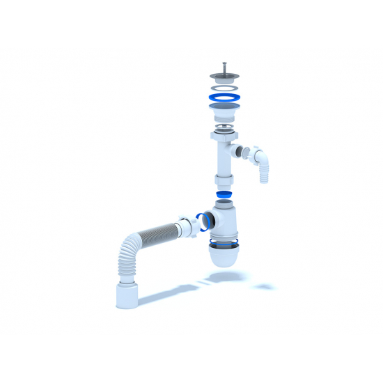 Сифон для раковины АНИ ПЛАСТ 1 1/4"*40 АНИ с носиком с гофрой 40*50 C1310