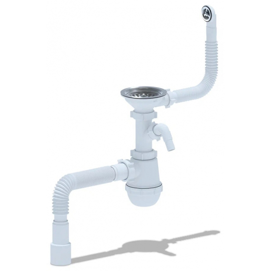 Сифон для раковины АНИ ПЛАСТ 3 1/2"*40 АНИ Грот с гибким круглым переливом с носиком А1042SA15