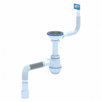 Сифон для раковины АНИ ПЛАСТ 3 1/2"*40 АНИ Грот с гибким прямоугольным переливом 40*40/50 A0145SA15