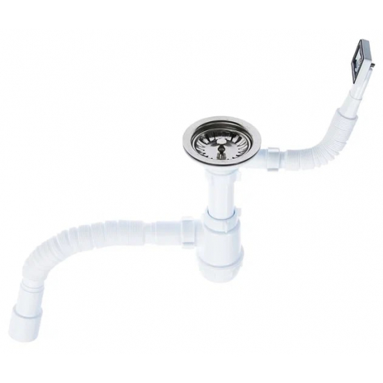 Сифон для раковины АНИ ПЛАСТ 3 1/2"*40 АНИ Грот с гибким прямоугольным переливом 40*40/50 A0145SA15