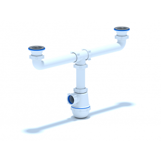 Сифон для раковины двойной АНИ ПЛАСТ 1 1/2"*40 АНИ Грот  А3000