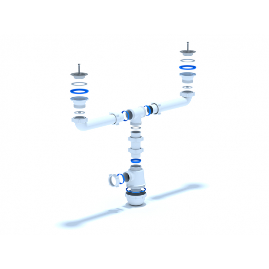 Сифон для раковины двойной АНИ ПЛАСТ 1 1/2"*40 АНИ Грот  А3000