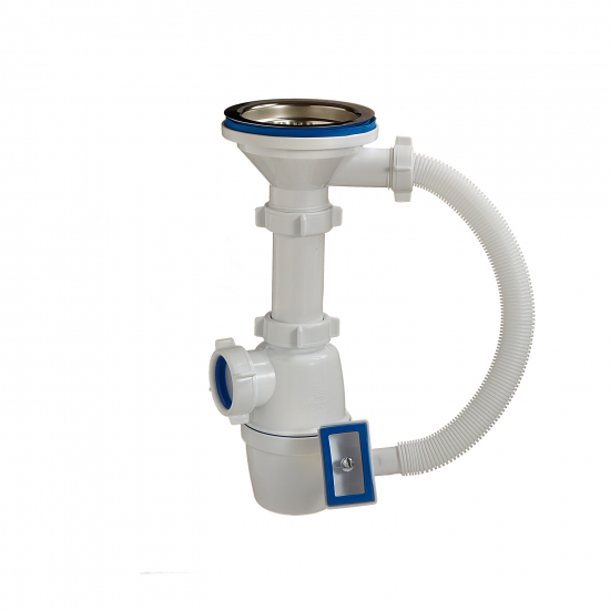 Сифон для раковины ОРИО  3 1/2" х40 мм с прямоугольным переливом А-4007