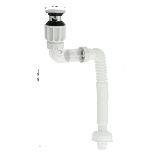 Сифон для раковины САНАКС 4004 с затвором от проникновения запахов