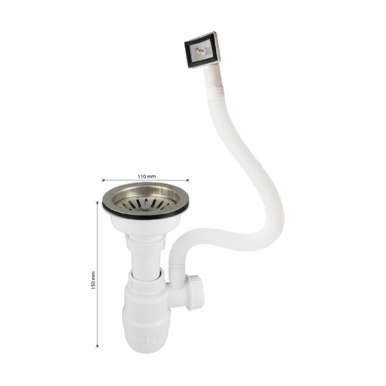 Сифон для раковины САНАКС 8728 3*1/2 большая горловина с переливом