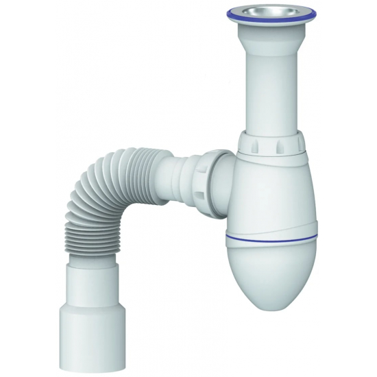 Сифон для раковины UNICORN А120  1 1/2"*40 литой выпуск, с гофрой 40*40*50 