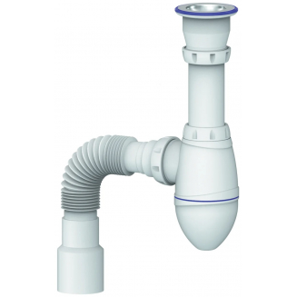 Сифон для раковины UNICORN A220  1 1/2"*40 с гофрой 40*40*50 