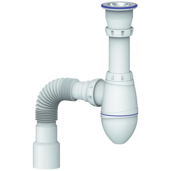 Сифон для раковины UNICORN A220  1 1/2"*40 с гофрой 40*40*50 