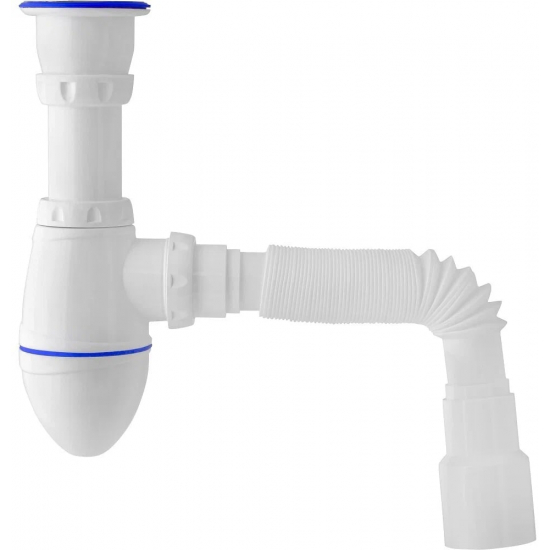 Сифон для раковины UNICORN A220  1 1/2"*40 с гофрой 40*40*50 