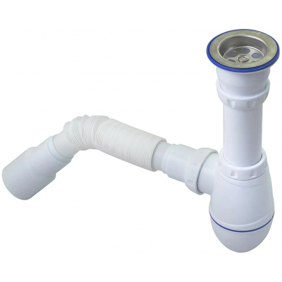 Сифон для раковины UNICORN A220  1 1/2"*40 с гофрой 40*40*50 