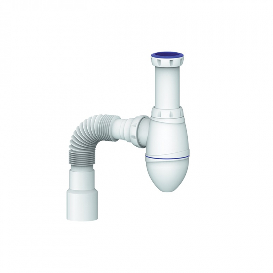 Сифон для раковины UNICORN A420  1 1/2"*40 без выпуска, с гофрой 40*40*50 