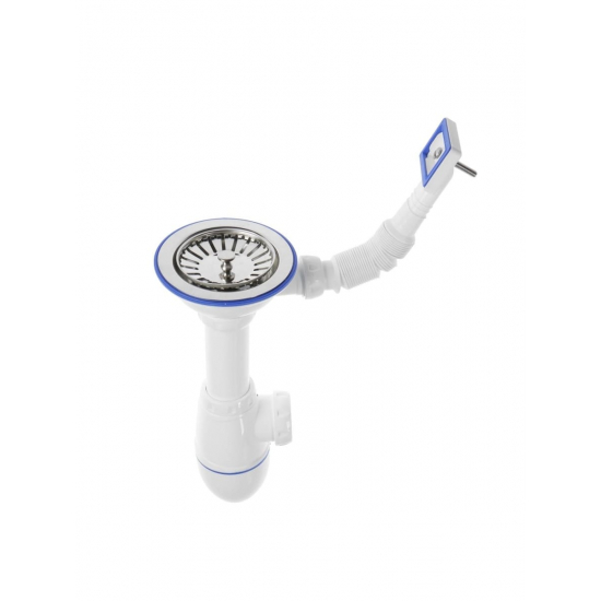 Сифон для раковины UNICORN B410  3 1/2"*40 с прямоугольным переливом