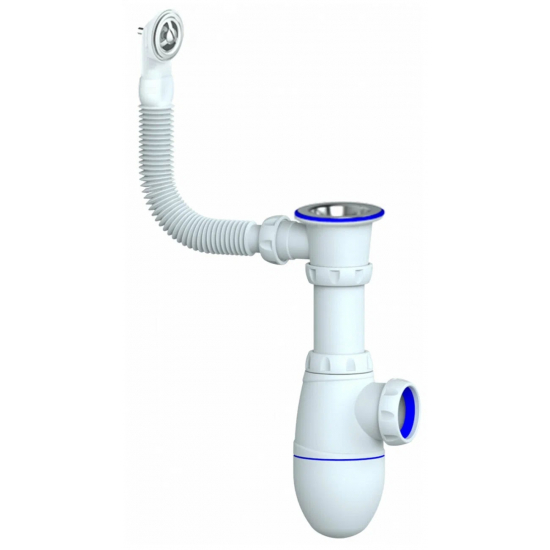 Сифон для раковины UNICORN B421  1 1/2"*40 с круглым переливом 