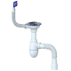 Сифон для раковины UNICORN B425  3 1/2"*40 с прямоугольным переливом с гофрой 40*40*50