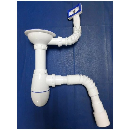 Сифон для раковины UNICORN B425P  3 1/2"*40 с прямоугольным переливом с гофрой 40*40*50 