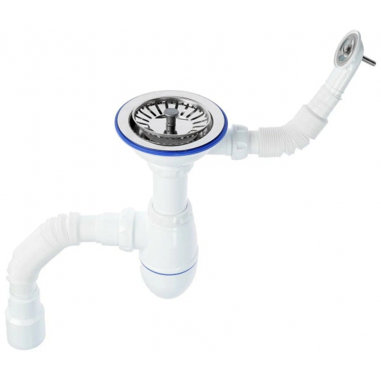 Сифон для раковины UNICORN B426P  3 1/2"*40 с круглым переливом, с гофрой 40*40*50 