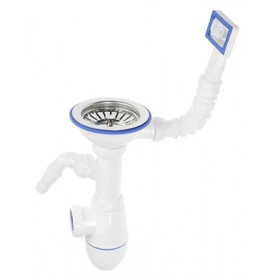 Сифон для раковины UNICORN B430V  3 1/2"*40 с прямоугольным переливом и носиком