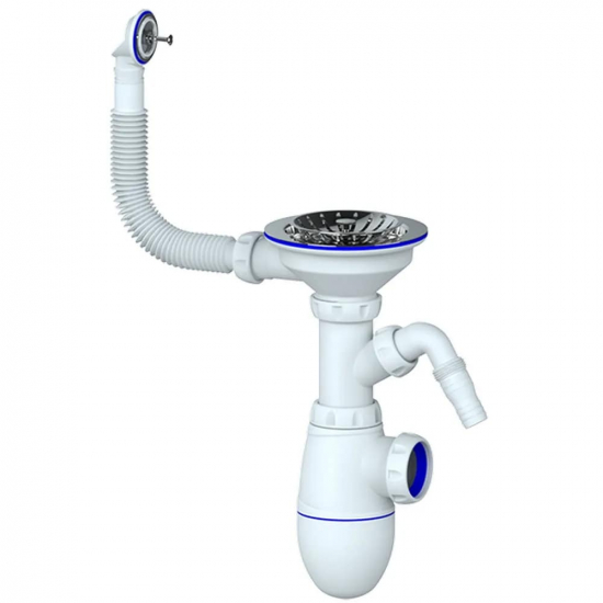 Сифон для раковины UNICORN B431V  3 1/2"*40 с круглым переливом и носиком