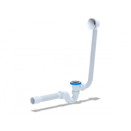 Сифон для ванны АНИ-ПЛАСТ 1 1/2"*40*50 с выпуском Click-Clack с переливом с гибкой трубой EC155 