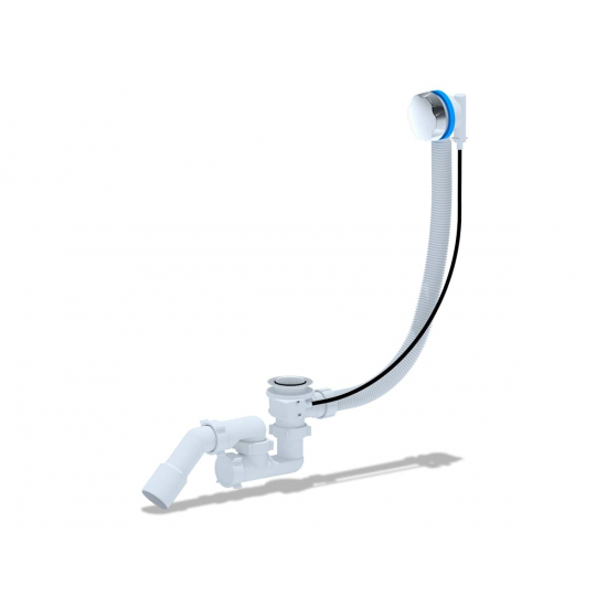 Сифон для ванны полуавтомат АНИ-ПЛАСТ 1 1/2"*40*50 регулируемый ЕM421 ручка пластик хром