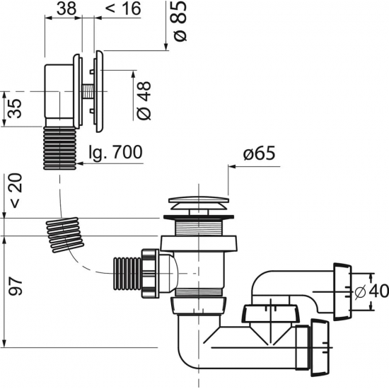 Сифон для ванны WIRQUIN 30975014 