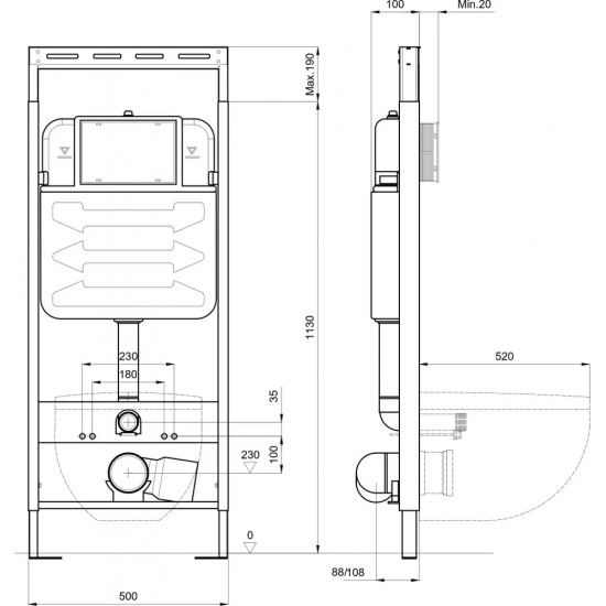 Система инсталляции для унитазов AQUATEK Easy Fix 50 INS-0000010 со звукоизоляционной плитой