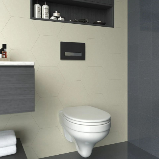 Система инсталляции для унитазов BERGES Atom Line 410 + клавиша чёрная/хром soft touch