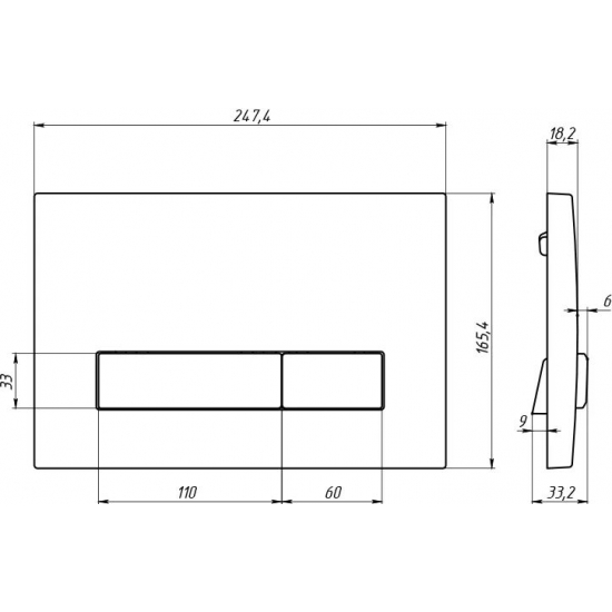 Система инсталляции для унитазов BERGES Atom Line 410 + клавиша чёрная/хром soft touch