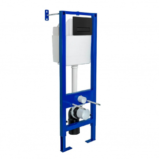 Система инсталляции для унитазов BERGES Atom Line 410 + клавиша чёрная soft touch