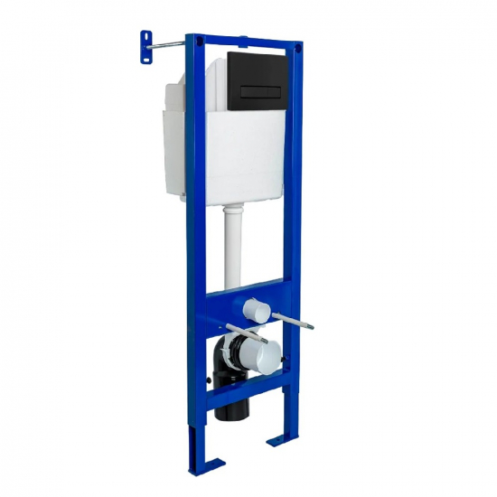 Система инсталляции для унитазов BERGES Atom Line 410 + клавиша чёрная soft touch