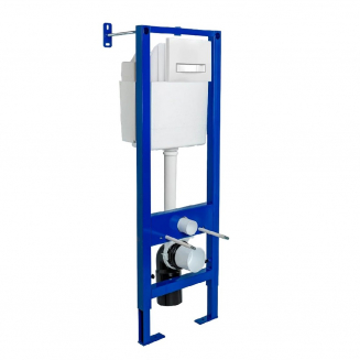 Система инсталляции для унитазов BERGES Atom Line 410 + клавиша хром/белая