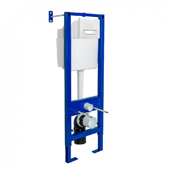 Система инсталляции для унитазов BERGES Atom Line 410 + клавиша хром/белая